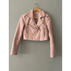 Blank NYC Pink Faux Leather Cropped Moto Jacket Blush XS thumbnail 4