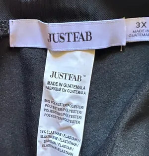 NWOT-JUST FAB Black high rise athletic leggings, brand new, never worn, size 3x Measurements: Waist: side to side 18-22 inches Rise: 14 inches Inseam: 27 inches thumbnail 5