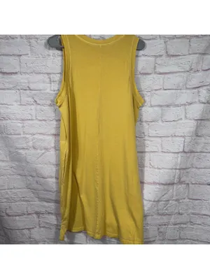 Old Navy Women’s Yellow Sleeveless Pocket Dress Size Large 100% Cotton thumbnail 7