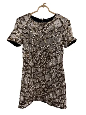 Entry Rose Gold Sequin mini dress S party event HOCO holiday thumbnail 1