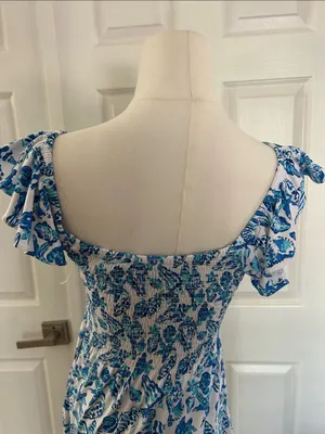 Lilly Pulitzer Jilly Smocked Dress Resort White Shell Collector, SMALL, NWOT thumbnail 6