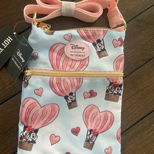 Lounge Fly Disney Mickey Mouse & Minnie Mouse Heart Balloon Passport Crossbody Bag thumbnail 1