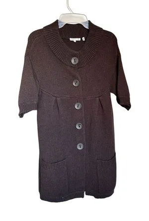 Vince Brown Wool Blend Sweater Cardigan Dress Button Front Brown Size S Lagenloo thumbnail 1