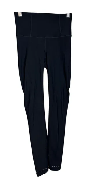 Lululemon Black‎ Zoned In Tight Leggings Perforated Ankle Size 4 thumbnail 1
