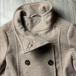 H&M Tan Double-Breasted Pea Coat Size 6 thumbnail 6
