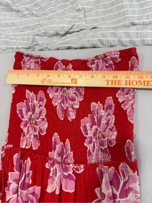 Abel The Label Anthropologie Floral Red & Pink Maci Dress‎ Medium thumbnail 5