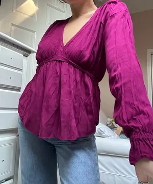 Lucky Brand Magenta-Purple Blouse thumbnail 1