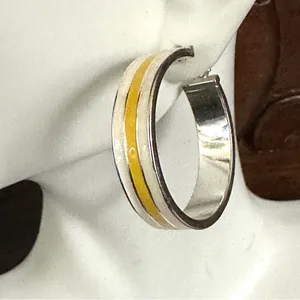 Chaps Yellow and white hoop earrings thumbnail 3