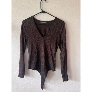 Abercrombie Shimmery Gold Long Sleeve Bodysuit thumbnail 2