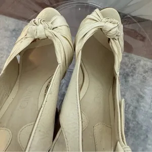 CHLOE Size US8 IT38 White Leather Chunky Heel Platform Sandals thumbnail 12