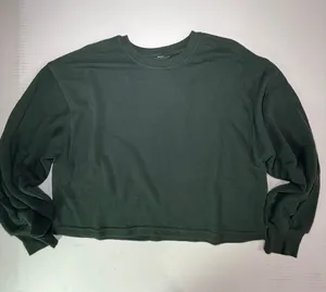 Zella Dark Green Boxy Cropped Scuba Crew Sweatshirt thumbnail 1