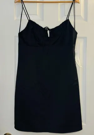 Topshop NWT Gathered Bust Mini Slip Dress In Black - 10 thumbnail 4