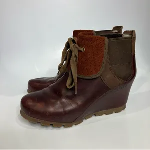 Merrell wedgetarian cinnamon smooth leather ankle boots women’s size 7‎ casual thumbnail 2