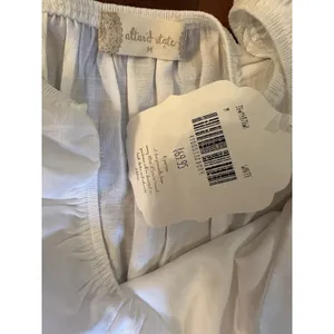 Altar'd State White Dress Sz. Medium Square Neck Mini Flutter Sleeve Ruffle NEW thumbnail 3
