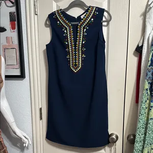 Tory Burch Sophia Embroidered Shift‎ Dress Boho Minimalist Resort Southwestern thumbnail 3