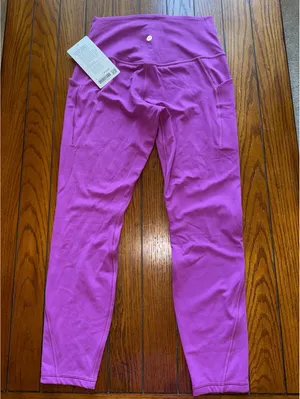Lululemon Align With Pockets High Rise 25” Vivid Plum Double Lined Size 8 NWT thumbnail 2