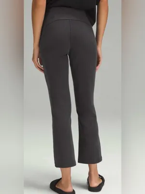 lululemon Ribbed Softstreme Zip leg High Rise Cropped 25” Pants Black Size 12 thumbnail 2