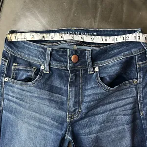 American Eagle Outfitters Deep Blue Flare Jeans thumbnail 4