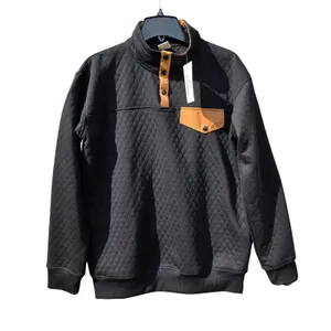 Zyia NWT Active Black‎ Quilted Snap Pocket Sweatshirt Mock Neck Pullover XXL thumbnail 2