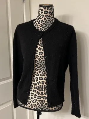 H&M black button up cardigan sweater medium thumbnail 1
