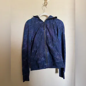 Lululemon Scuba Zip Up Hoodie *Light‎ Cotton Fleece Polar Lights Blue Multi thumbnail 2