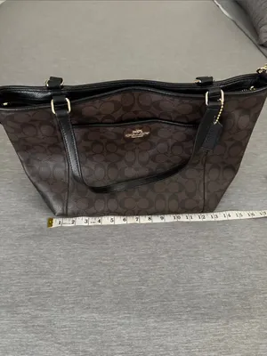 Coach Brown Black Signature Tote Bag with Removable Strap excellent condition thumbnail 2