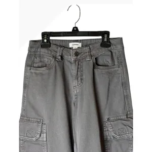 Garage Cargo Pants Women 00 Grey Utility Straight Leg Streetwear Grunge Punk Y2K thumbnail 4