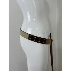 Boho Fringe Brown Leather Belt Womens XL O Ring Tie Waist Western Festival thumbnail 8