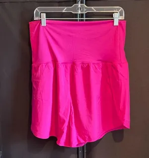 Zenana NWOT Lined Active Shorts, Pink, 1X thumbnail 3