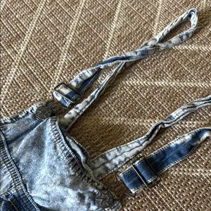 Vanilla Star Gray Acid Wash Denim Overalls thumbnail 3