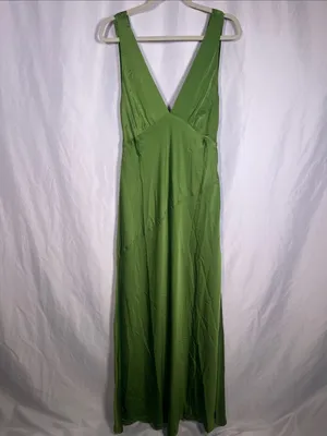 Meshki Womens Green Nadia Satin Dress Large New With Tags Cowl Back thumbnail 3