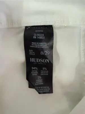 Hudson White High-Rise Wide Leg Pants Size 8 Tie Waist Utility Crop thumbnail 4