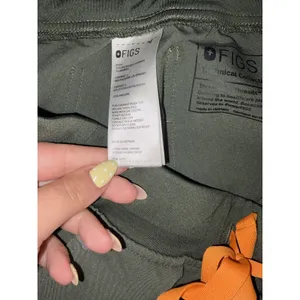 FIGS Zamora Jogger Scrub Pants Dark Olive Green Drawstring Women S/P thumbnail 4