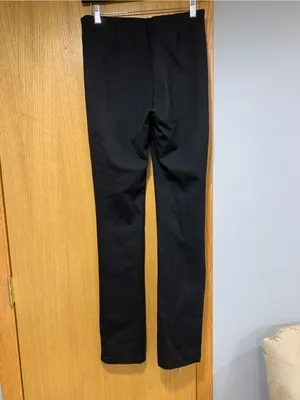 Zara Black Trousers with Front Zippers - Size Medium thumbnail 2