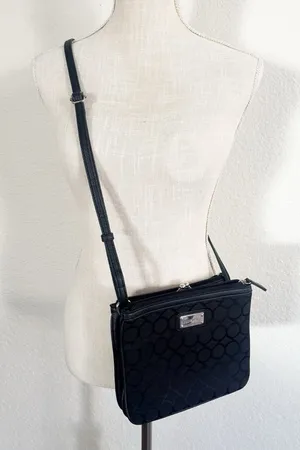 Nine‎ West Black Circle Pattern Crossbody Bag thumbnail 1