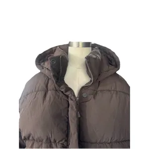 HM Ultralight Hooded Puffer Jacket Womens Small Chocolate Brown Quilted Coat thumbnail 10