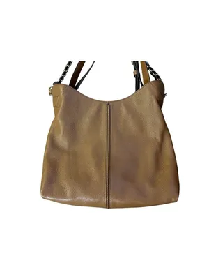 Michael Kors Downtown Astor Large Brown Pebbled Leather Shoulder Bag Chain Strap thumbnail 2