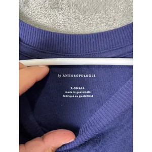 Anthropologie Cheers‎ Graphic Sweatshirt Navy Star Print Crewneck Pullover XS thumbnail 4
