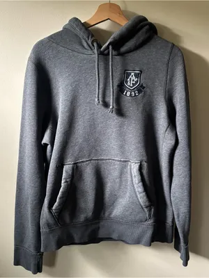 Abercrombie & Fitch Grey Pullover Hoodie with Sleeve Logo thumbnail 1