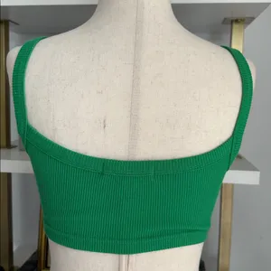 Emerald Ribbed Bralette Green thumbnail 3