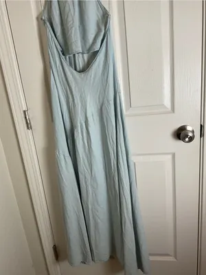 NWT Zara Light Blue Halter Open Back woman’s midi Dress Small thumbnail 8