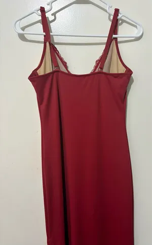 Boutique Popilush Shapewear Lace V Neck Side Slit Slimming Maxi Slip Dress thumbnail 6