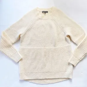 Banana Republic Cream Italian Yarn Knit Sweater XS thumbnail 1