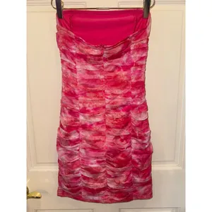 Revolve Ivanna Pink Tie-Dye Ruched Strapless Mini Dress S thumbnail 8