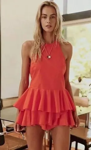 Free People Printemps Moment Top In Orange NWOT thumbnail 1
