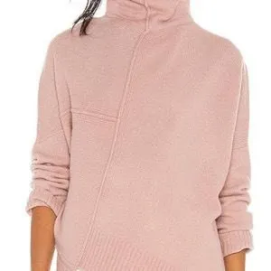 ALLSAINTS Pink Lock Roll Neck Asymmetrical Hem Sweater Womens‎ M thumbnail 1