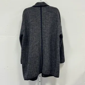 Madewell 100% Merino Wool Herringbone Sweater Coat Grey NB389 Women's Small thumbnail 3