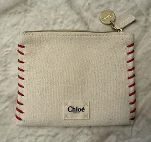 Chloe Parfums Limited‎ Edition 2023 Pouch Pochette Cream Red Stitch thumbnail 1