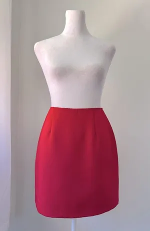 XOXO Solid Red A-Line Mini Skirt thumbnail 3