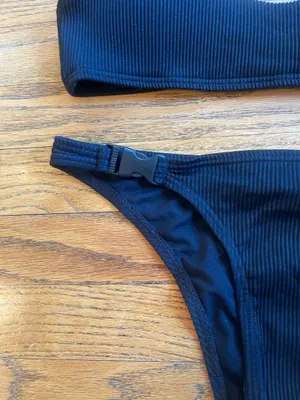 Zumiez Damsel Black Buckle Ribbed Bikini Swimsuit thumbnail 2